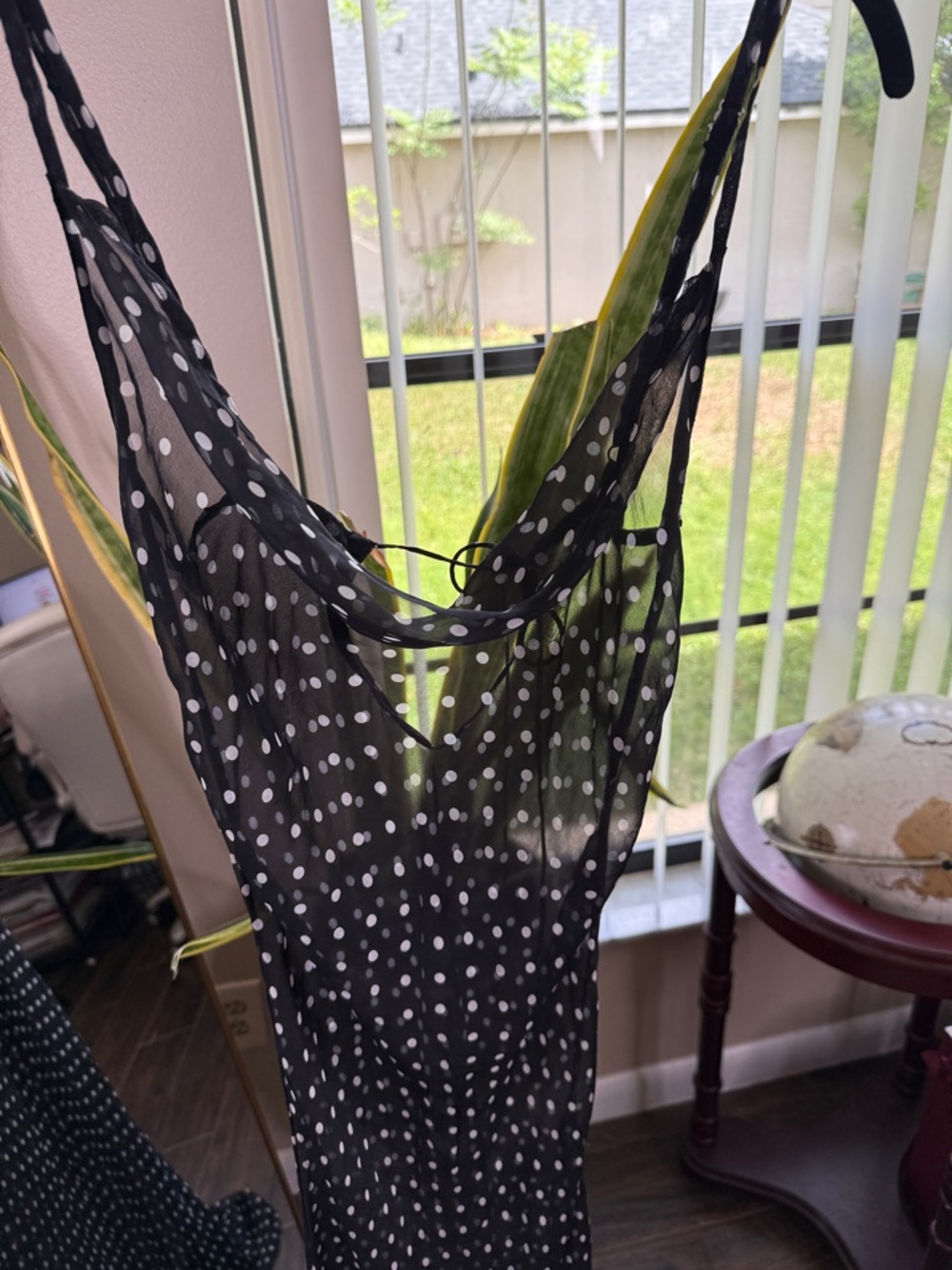 Rat & Boa GISELE AXI MAXI SILK DRESS Black and White Polka Dot - Picture 8 of 12